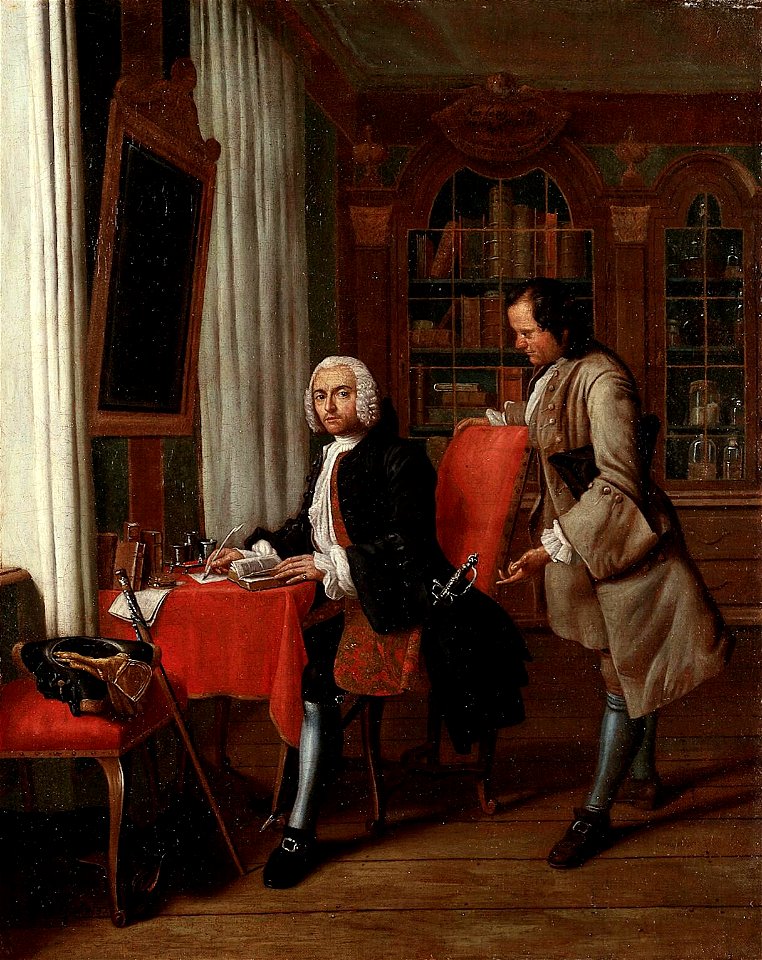 Peter Jacob Horemans - Physician in his study writing a prescription for his waiting patient