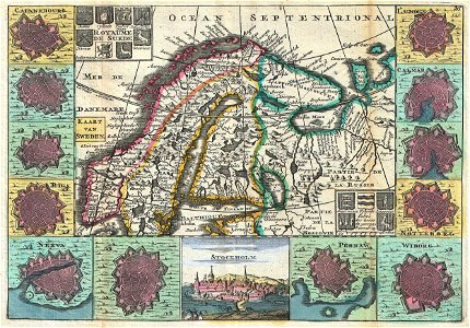 1747 La Feuille Map of Scandinavia ( Sweden, Norway, Finland ) - Geographicus - Scandinavia-ratelband-1747
