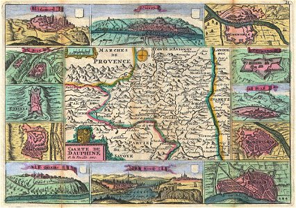 1747 La Feuille Map of Dauphine ( Isère, Drôme, and Hautes-Alpes), France - Geographicus - Dauphine-ratelband-1747