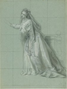 Charles-Antoine Coypel - Study of a Woman (Rodugune) Turned toward the Left