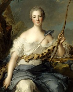 Jean-Marc Nattier, Madame de Pompadour en Diane (1746). Free illustration for personal and commercial use.