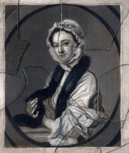 A trompe l'oeil with a portrait of Mrs John Faber the younger, the engraver's wife, after Thomas Hudson, by English School of the 18th century