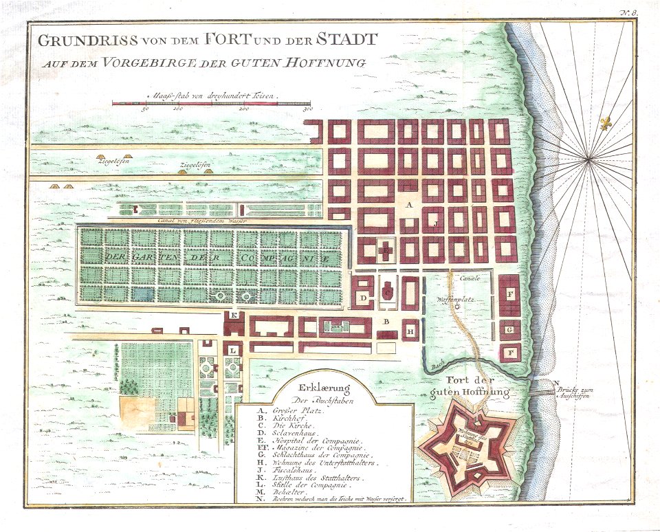 1750 Bellin Map of Cape Town, South Africa - Geographicus - Gundriss-bellin-1750
