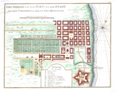 1750 Bellin Map of Cape Town, South Africa - Geographicus - Gundriss-bellin-1750. Free illustration for personal and commercial use.