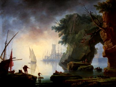 Arles View of a port in the mist