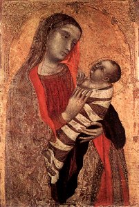 Ambrogio Lorenzetti - Madonna and Child - WGA13481. Free illustration for personal and commercial use.