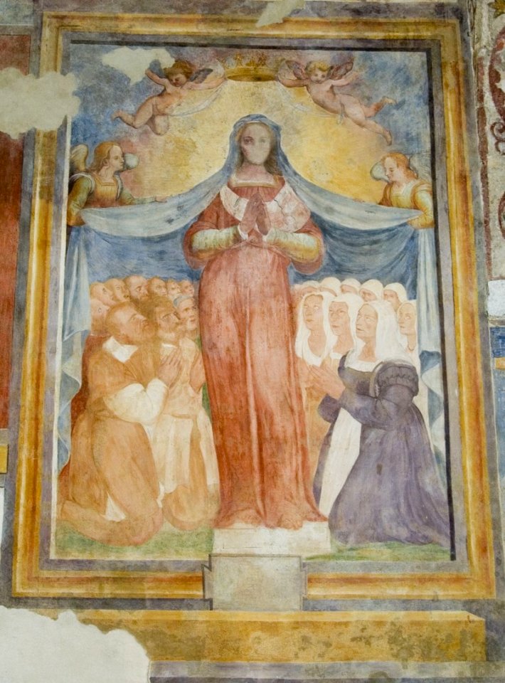 Ambito orvietano sec. XVI, Madonna della misericordia incoronata dagli angeli, Todi