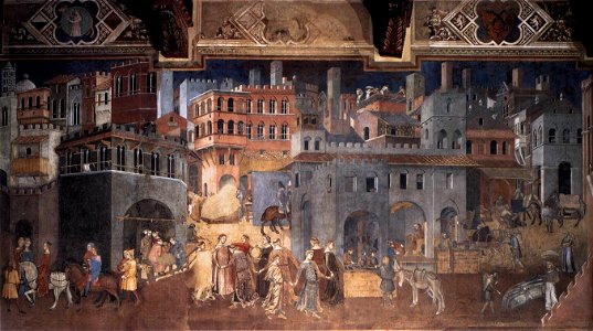 Ambrogio Lorenzetti - Effects of Good Government on the City Life (detail) - WGA13489