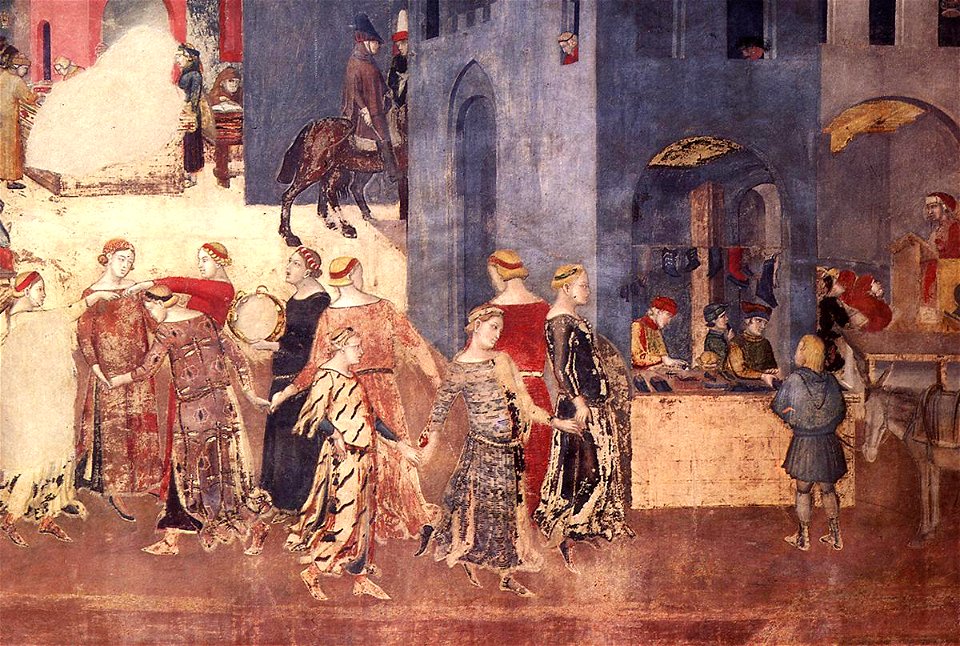 Ambrogio Lorenzetti - Effects of Good Government on the City Life (detail) - WGA13493