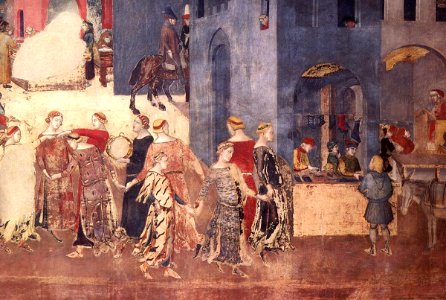 Ambrogio Lorenzetti - Effects of Good Government on the City Life (detail) - WGA13493