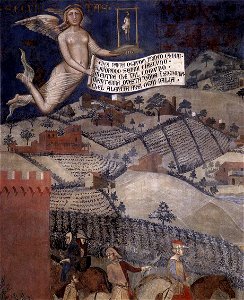 Ambrogio Lorenzetti - The Effects of Good Government in the Countryside (detail) - WGA13496