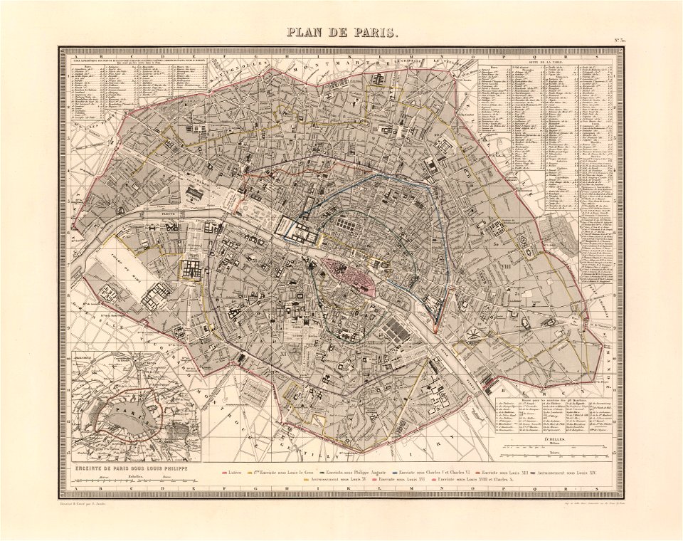 Ambroise Tardieu, Plan de Paris, 1863 - David Rumsey