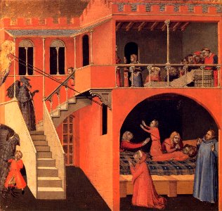 Ambrogio lorenzetti, scene della vita di san nicola 01