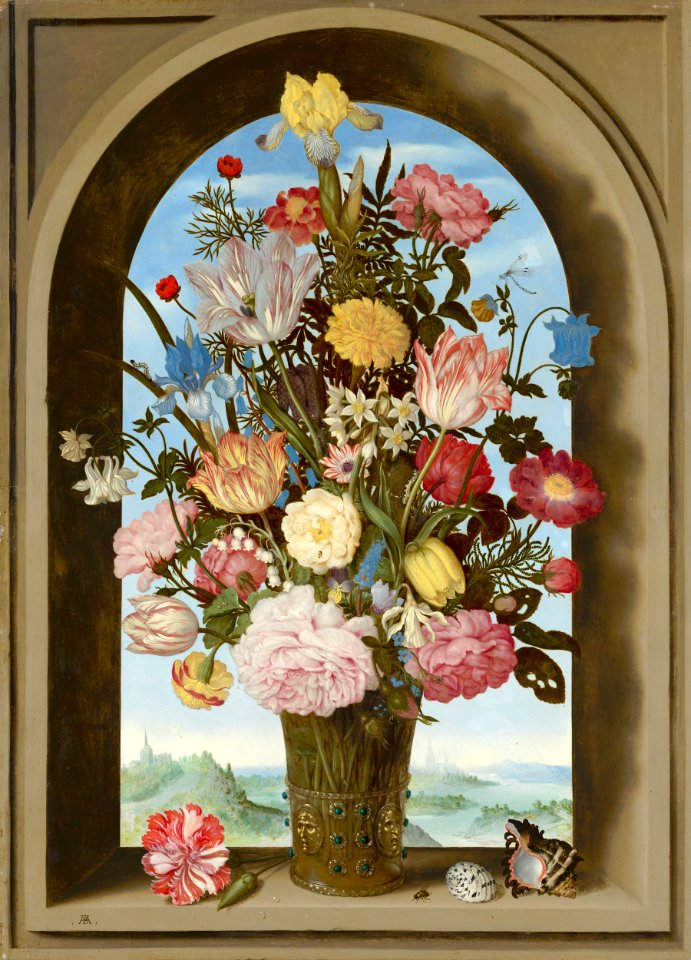 Ambrosius Bosschaert de Oude - Vase of Flowers in a Window - 679 - Mauritshuis