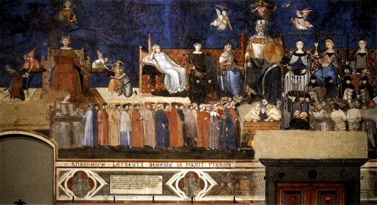Ambrogio Lorenzetti - Allegory of the Good Government - WGA13484