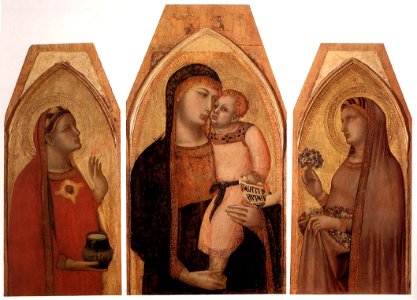 Ambrogio Lorenzetti - Madonna and Child with Mary Magdalene and St Dorothea - WGA13467