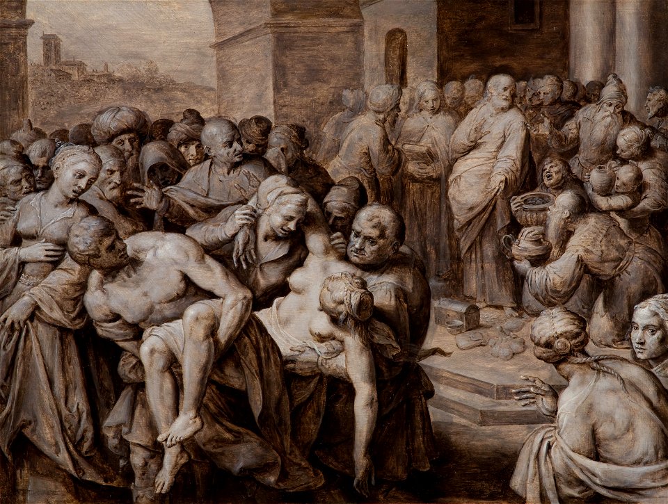 Ambrosius Francken - Death of Sapphira - MNK XII-A-873 - National Museum Kraków