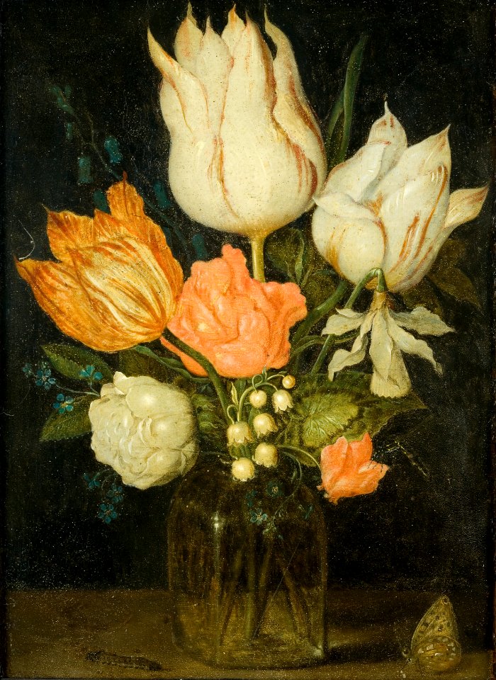 Ambrosius Bosschaert de Oude - Bloemen in een vierhoekig glazen vaasje - BR0001 (R442) - Rijksmuseum Twenthe