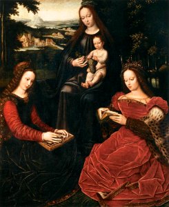 Ambrosius Benson - Virgin and Child with Saints - WGA1894. Free illustration for personal and commercial use.