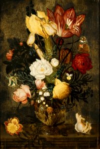 Ambrosius Bosschaert de Oude - Bloemen in een vaas met leeuwenmaskers - BR0001 (R443) - Rijksmuseum Twenthe