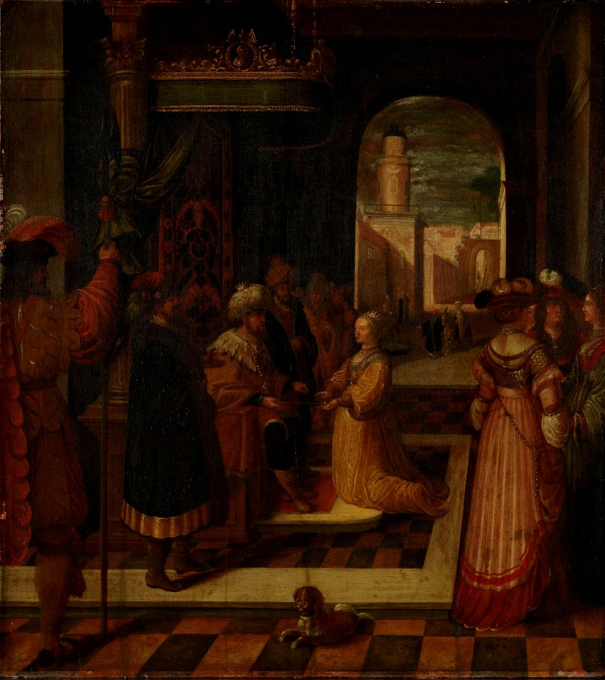 Ambrosius Francken (I) - Esther and Ahasuerus - NG.M.00184 - National Museum of Art, Architecture and Design