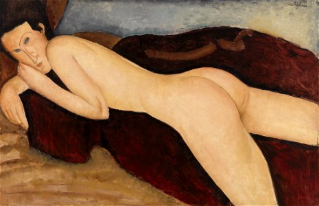 Amedeo Modigliani - Reclining Nude from the Back (Nu couché de dos) - BF576 - Barnes Foundation. Free illustration for personal and commercial use.