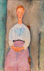 Amedeo Modigliani - Girl with a Polka-Dot Blouse (Jeune fille au corsage à pois) - BF180 - Barnes Foundation. Free illustration for personal and commercial use.