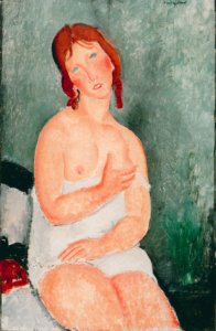 Amedeo Modigliani - Young Woman in a Shirt, 1918 - Google Art Project. Free illustration for personal and commercial use.