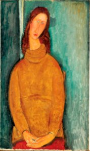 Amedeo Modigliani - Portrait of Jeanne Hébuterne - Google Art Project. Free illustration for personal and commercial use.