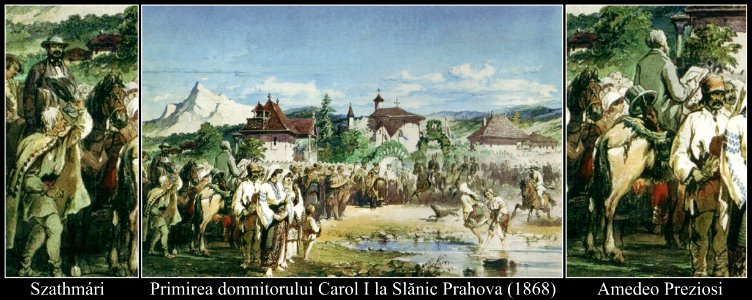 Amedeo Preziosi - Autoportretul din compozitia Primirea domnitorului Carol I la Slanic Prahova