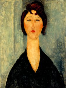 Amedeo Modigliani, 1918, Portrait of a Young Woman, oil on canvas, 61 x 45.7 cm, New Orleans Museum of Art. Free illustration for personal and commercial use.