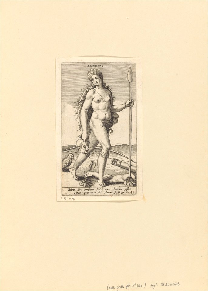 America print by Philip Galle, S.IV 2908, Prints Department, Royal Library of Belgium
