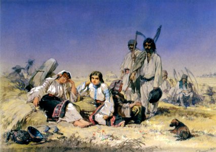 Amedeo Preziosi - Tarani odihnindu-se dupa coasa