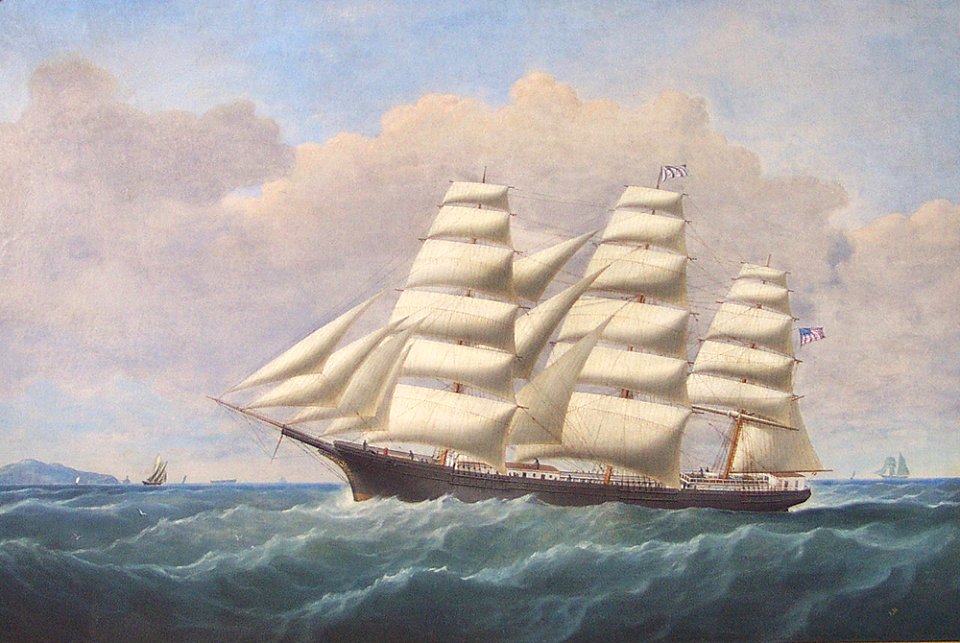 American Full-Rigged Ship M. P. Grace, by John Hughes