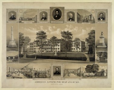 American Asylum for Deaf and Dumb, Hartford, Conn. - copyright & lith. 1881, by H.P. Arms Jr., Phila., Pa. LCCN2004670330