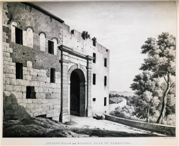 Ancient walls and modern gate at Terracina - Dodwell Edward - 1834