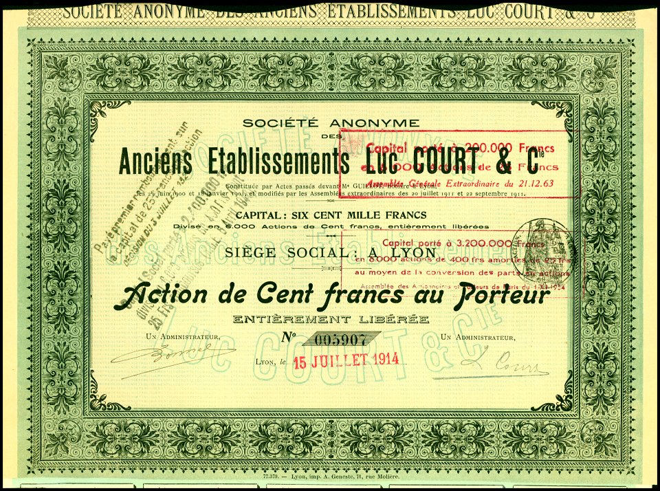 Ancients Etabl. Luc Court 1914