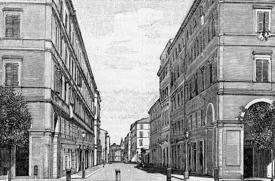 Ancona – Corso Vittorio Emanuele (xilografia)