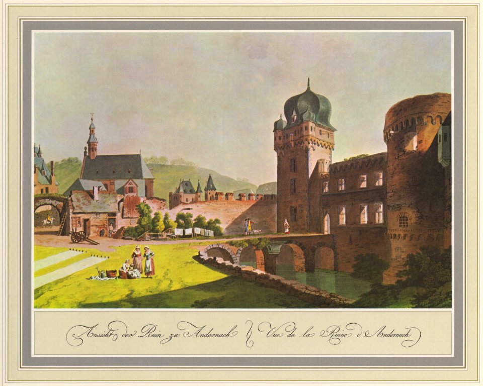 Andernach Stadtburgruinen von Sueden Johann Andreas Ziegler