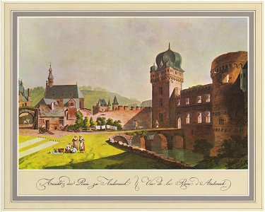 Andernach Stadtburgruinen von Sueden Johann Andreas Ziegler