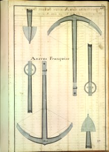 Ancres française début du XVIIIè siècle. Free illustration for personal and commercial use.