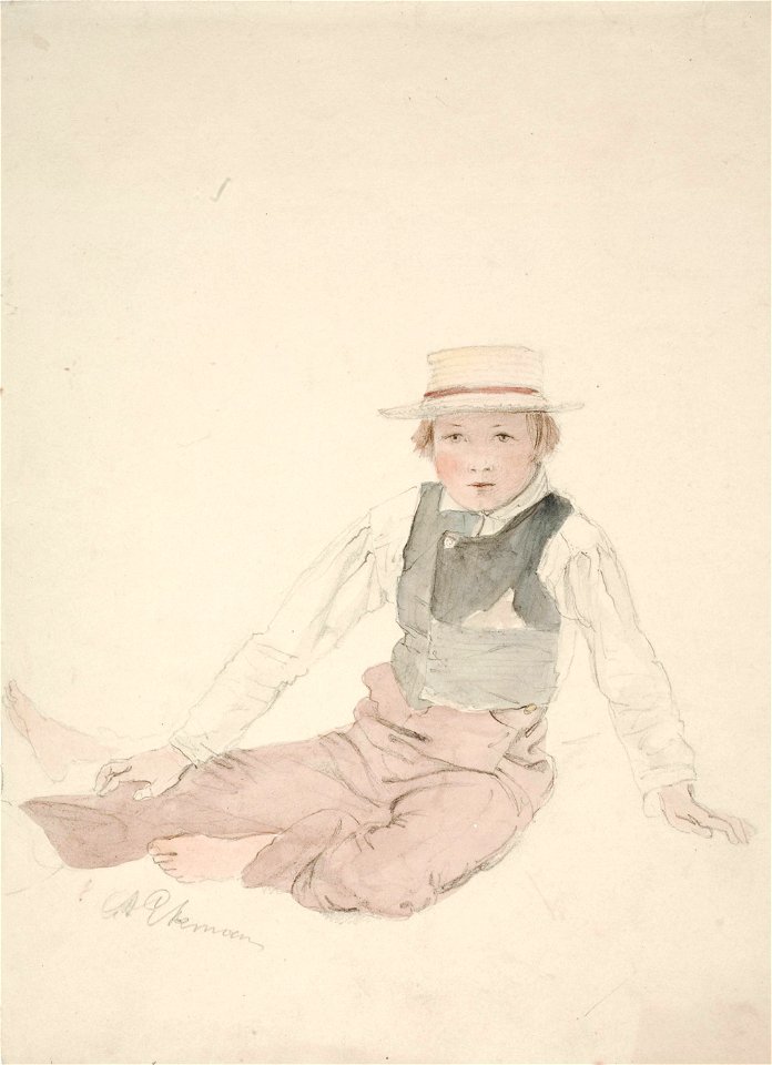Anders Ekman - Istuva poika, Norrby-Kalle - A I 610-31 - Finnish National Gallery