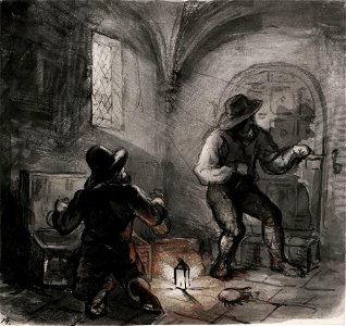 Anders Ekman - Kaksi miestä varkaissa... - A II 985-144 - Finnish National Gallery