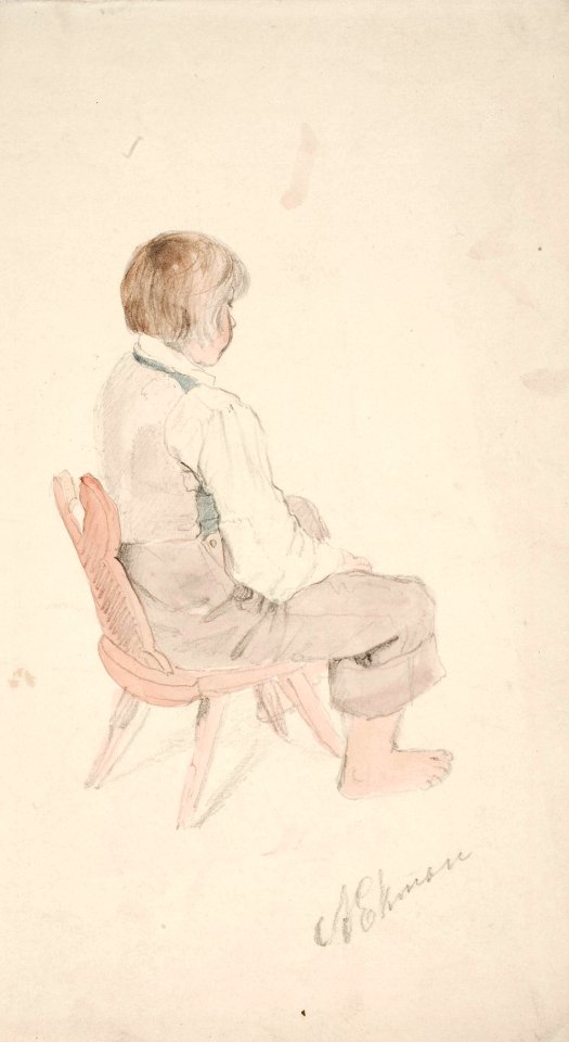 Anders Ekman - Tuolilla istuva poika, Norrby-Kalle - A I 610-32 - Finnish National Gallery