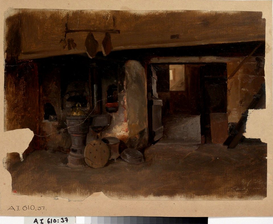 Anders Ekman - Sisäkuva saksalaisesta maalaistalosta - A I 610-37 - Finnish National Gallery