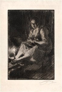 Anders Zorn - Ida (etching) 1905. Free illustration for personal and commercial use.