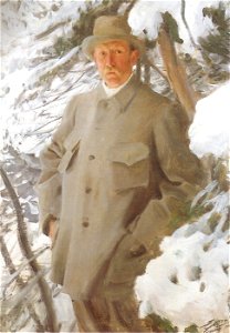 Anders Zorn - Bruno Liljefors 1906. Free illustration for personal and commercial use.