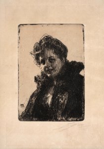 Anders Zorn - Mrs. Granberg (etching) 1903