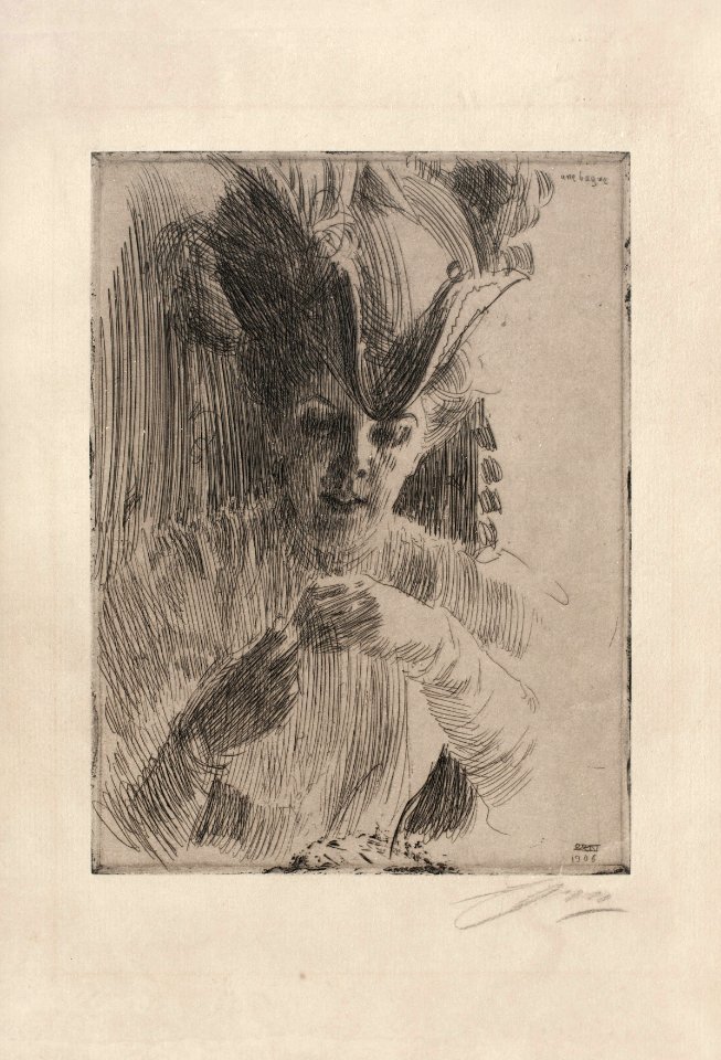 Anders Zorn - A ring (etching) 1906