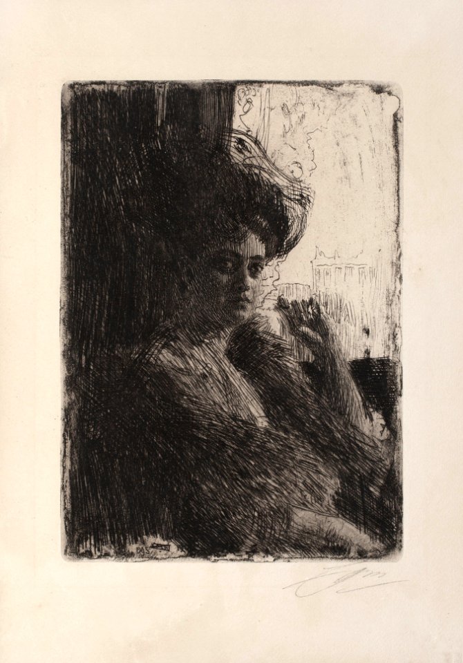 Anders Zorn - Betty Nansen (etching) 1905